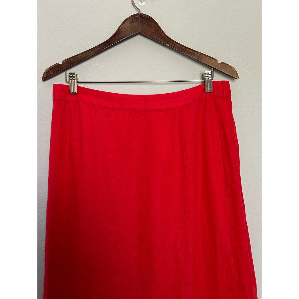Madewell Collumn Red Linen Skirt size Large  NWT - Picture 5 of 10